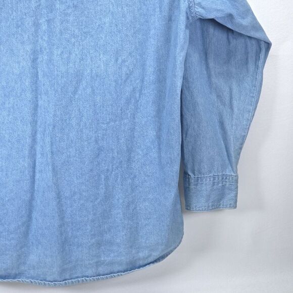 Vintage Three Rivers Denim Shirt‎ Womens Medium Embroidered Santa Cabincore Mom - Picture 16 of 16